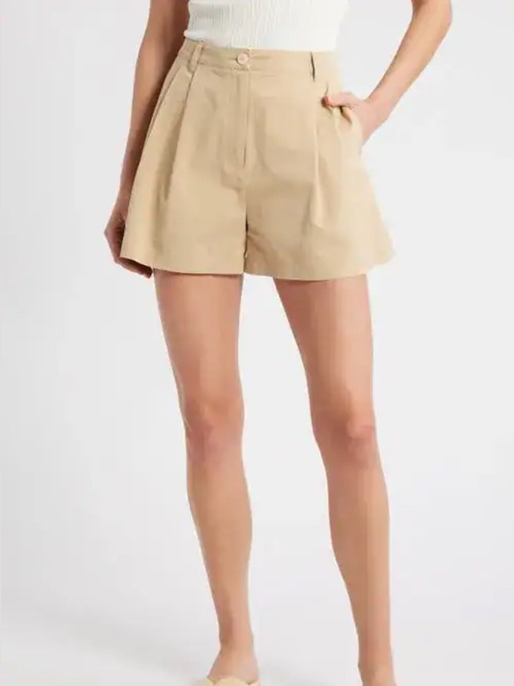 Solid & Striped The Oceane High Waist Shorts Nude Size Small